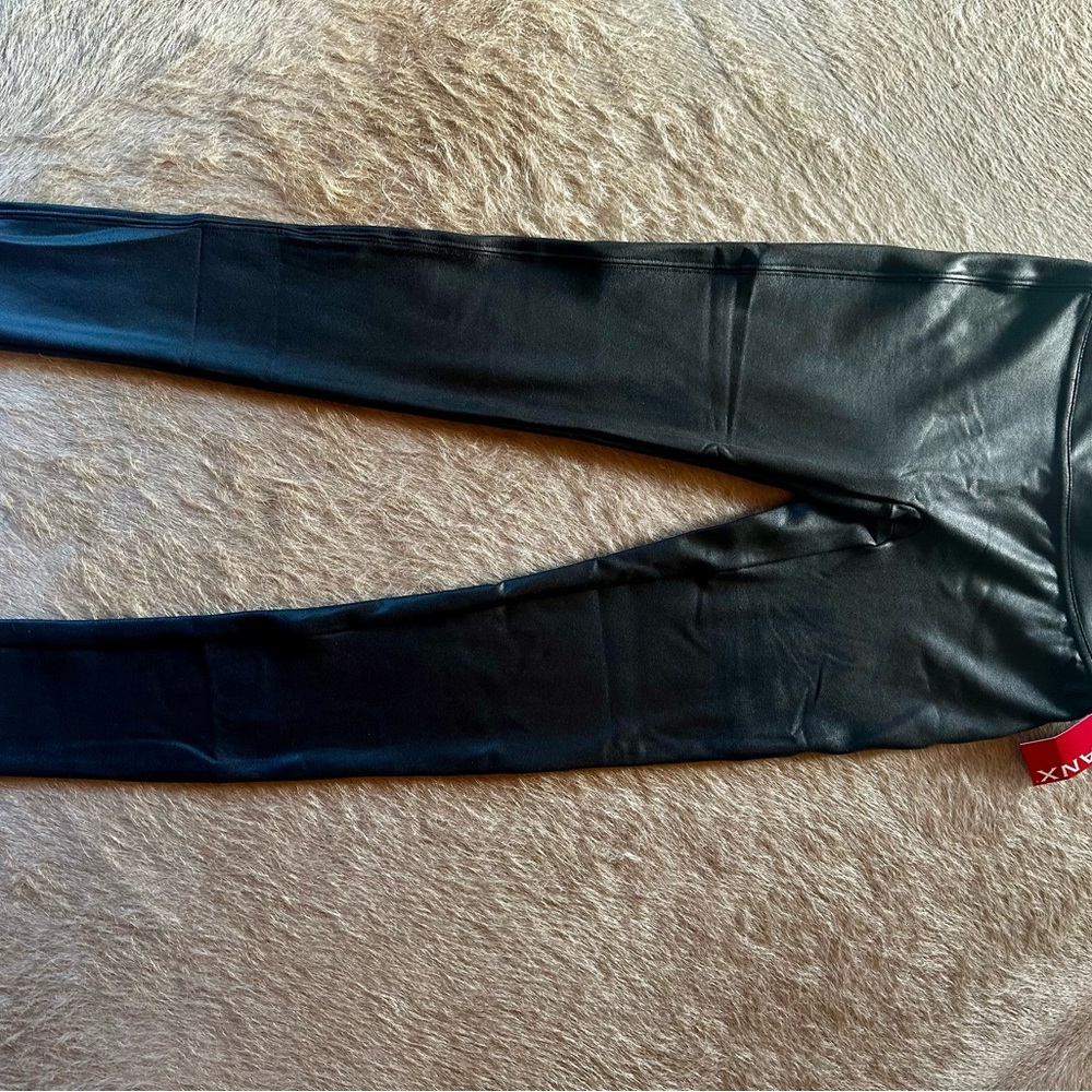 SPANX Black faux, leather leggings - Picture 6 of 16